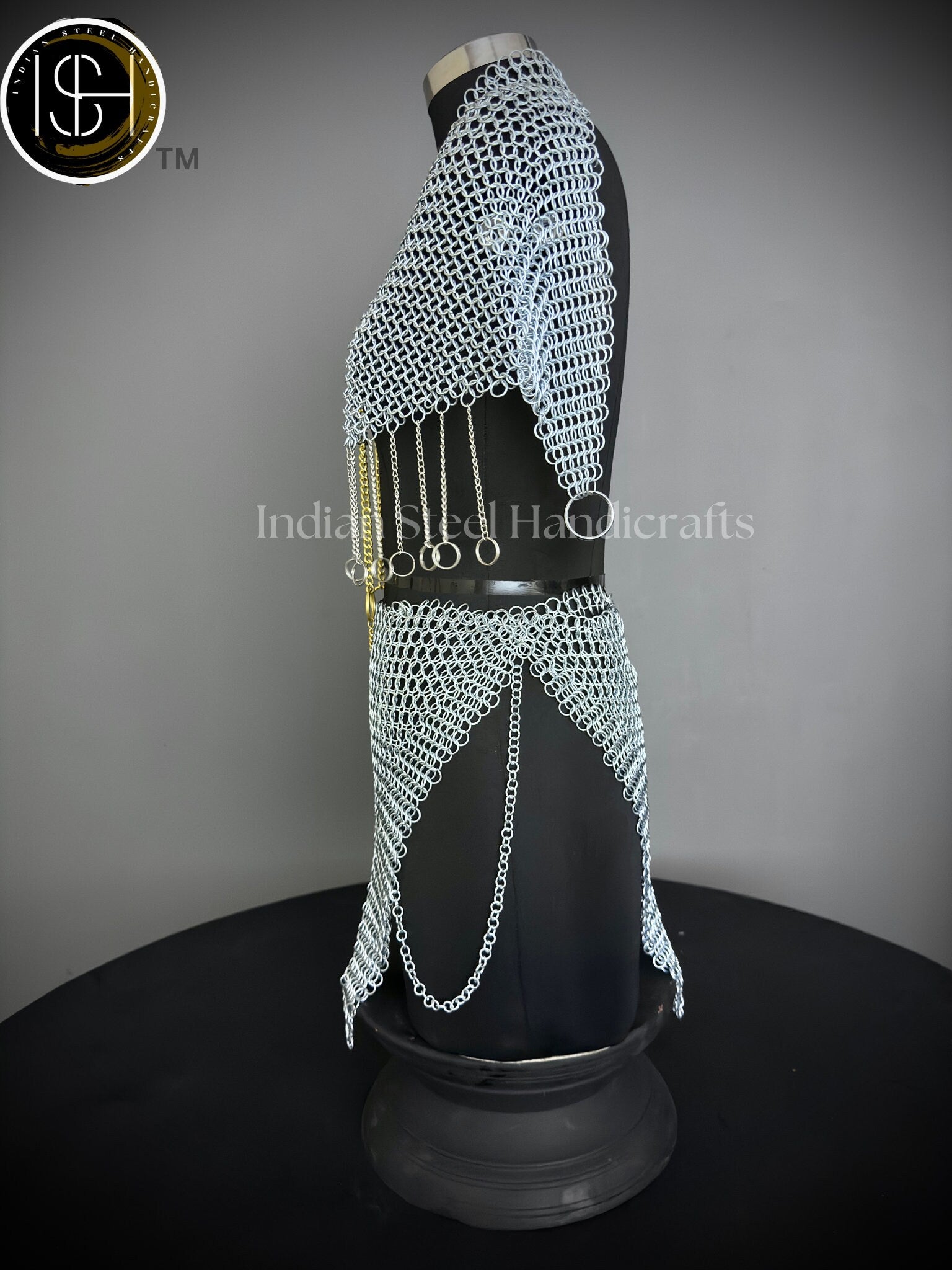 Chainmail Harness, Chainmail Chains Layers top & Skirt, Rings Costume, Wedding Cosplay Costume, Larp , Cosplay, Sca Armor, Gift For Women.