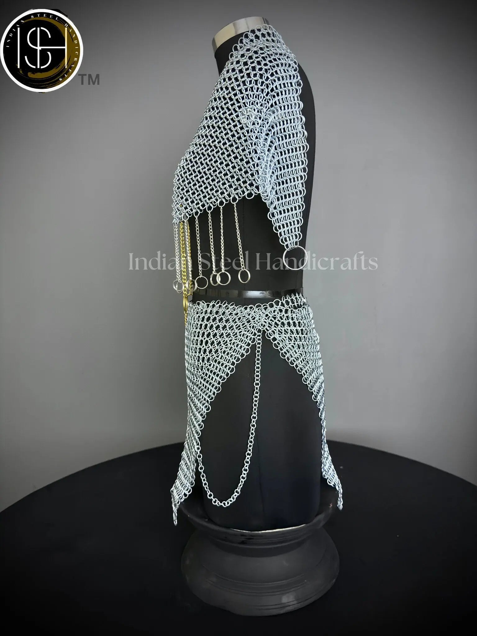 Chainmail Harness, Chainmail Chains Layers top & Skirt, Rings Costume, Wedding Cosplay Costume, Larp , Cosplay, Sca Armor, Gift For Women. ISH Collection