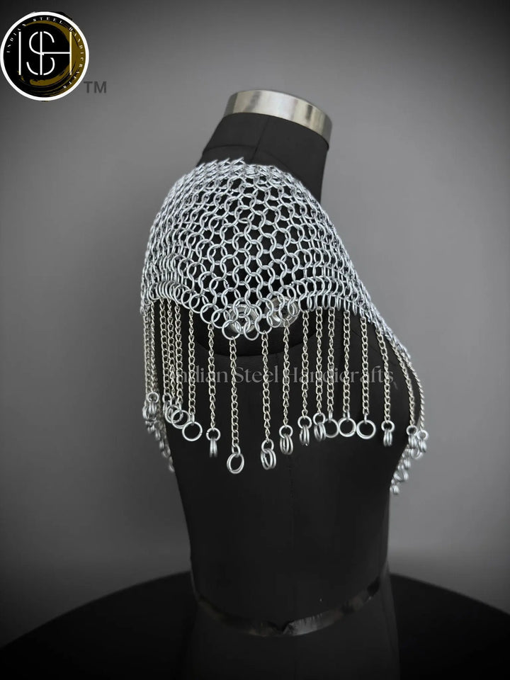 Chainmail Collar, Chainmail Jump Ring, Chainmail Neck Piece, Cosplay Costume, Chainmail Festival, Renaissance Faire Larp Gift. ISH Collection
