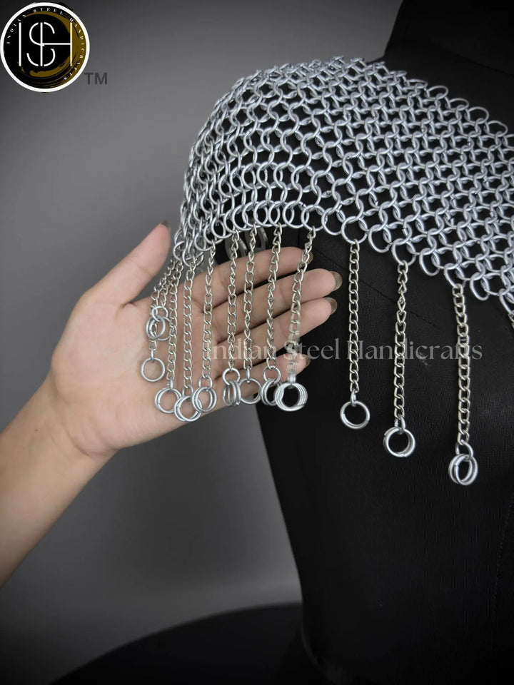 Chainmail Collar, Chainmail Jump Ring, Chainmail Neck Piece, Cosplay Costume, Chainmail Festival, Renaissance Faire Larp Gift. ISH Collection