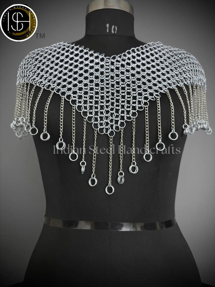 Chainmail Collar, Chainmail Jump Ring, Chainmail Neck Piece, Cosplay Costume, Chainmail Festival, Renaissance Faire Larp Gift. ISH Collection