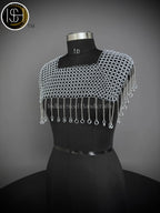 Chainmail Square Shoulder, Chainmail Jump Ring, Chainmail Neck Piece, Cosplay Costume, Chainmail Festival, Renaissance Faire Larp Gift. ISH Collection