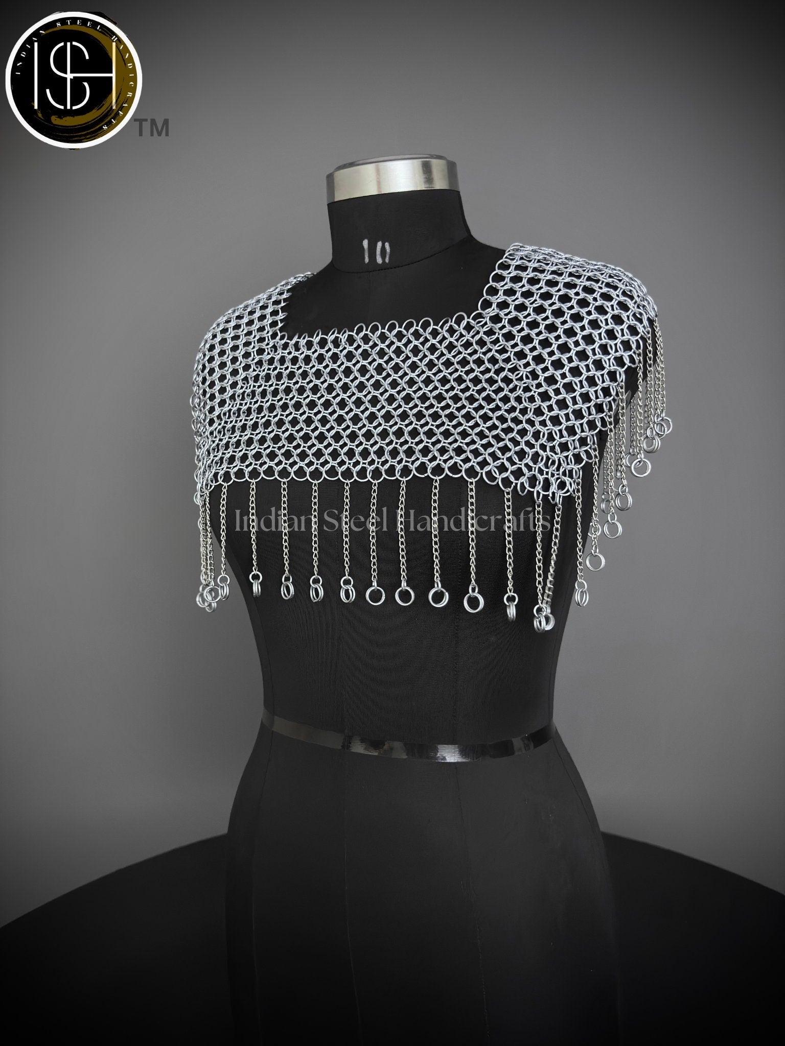 Chainmail Square Shoulder, Chainmail Jump Ring, Chainmail Neck Piece, Cosplay Costume, Chainmail Festival, Renaissance Faire Larp Gift.