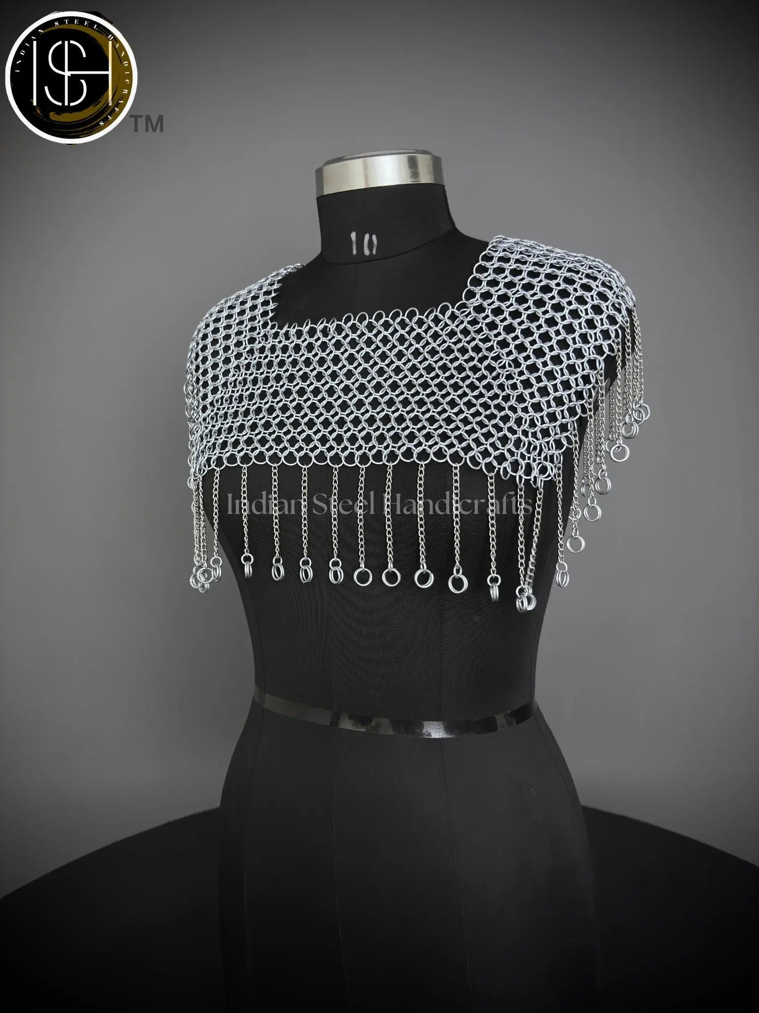 Chainmail Square Shoulder, Chainmail Jump Ring, Chainmail Neck Piece, Cosplay Costume, Chainmail Festival, Renaissance Faire Larp Gift. ISH Collection