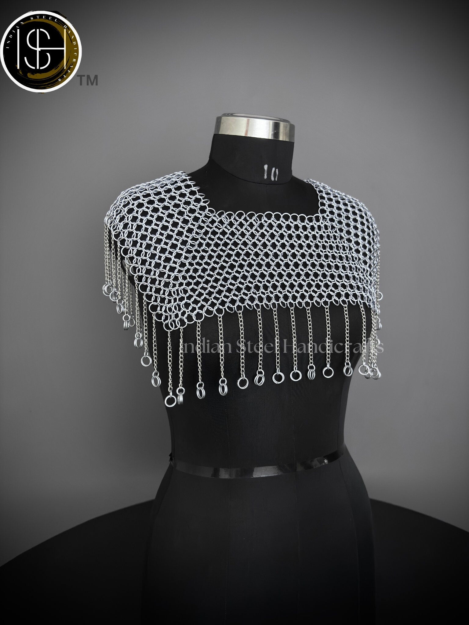 Chainmail Square Shoulder, Chainmail Jump Ring, Chainmail Neck Piece, Cosplay Costume, Chainmail Festival, Renaissance Faire Larp Gift.