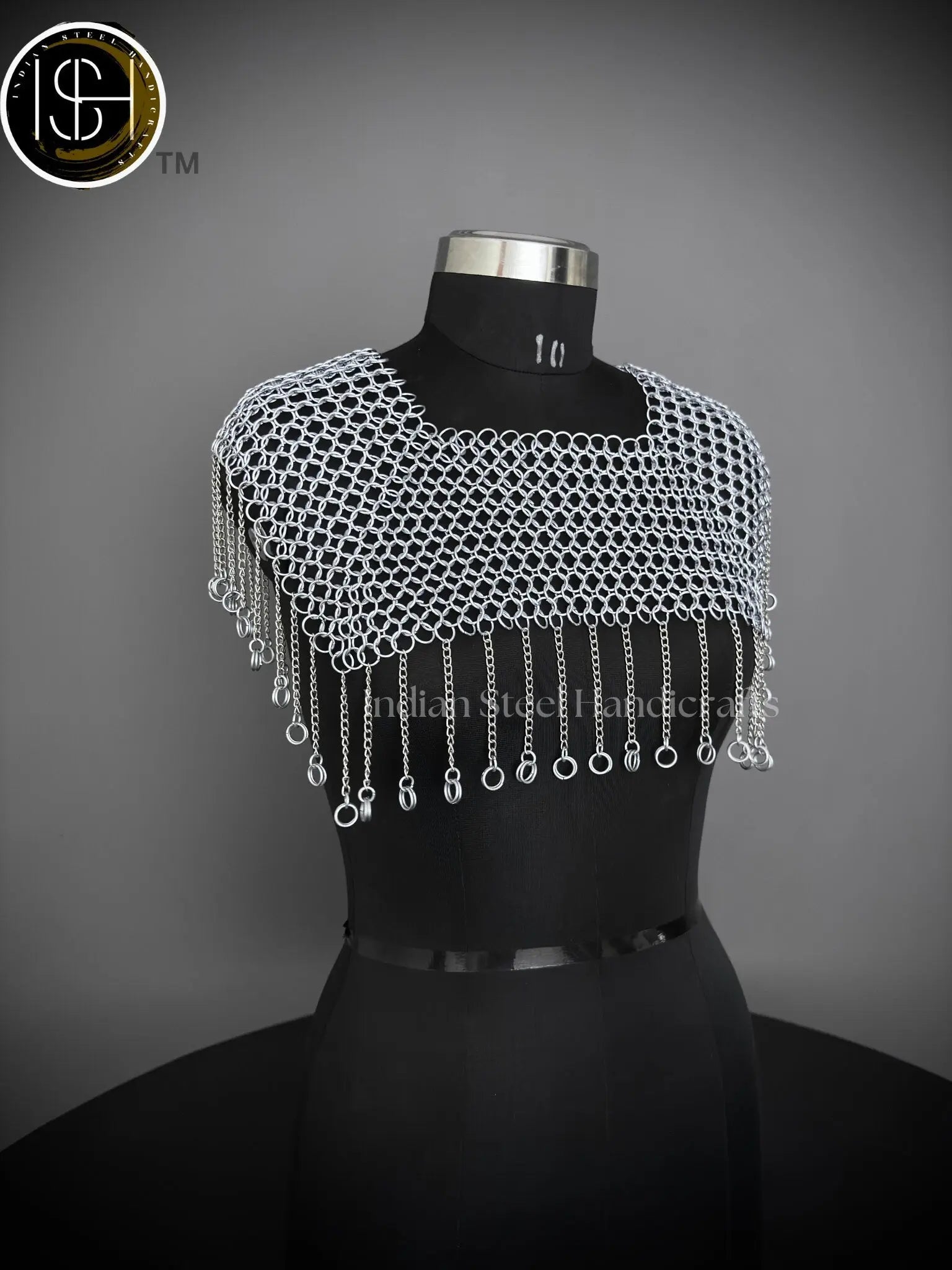 Chainmail Square Shoulder, Chainmail Jump Ring, Chainmail Neck Piece, Cosplay Costume, Chainmail Festival, Renaissance Faire Larp Gift. ISH Collection