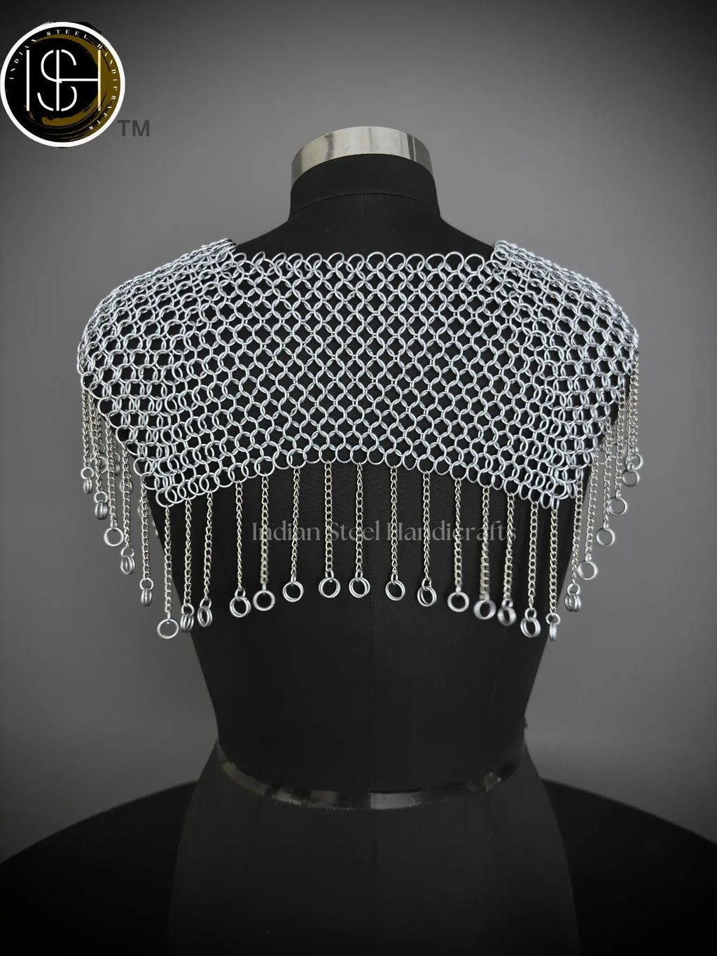 Chainmail Square Shoulder, Chainmail Jump Ring, Chainmail Neck Piece, Cosplay Costume, Chainmail Festival, Renaissance Faire Larp Gift. ISH Collection
