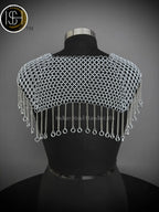Chainmail Square Shoulder, Chainmail Jump Ring, Chainmail Neck Piece, Cosplay Costume, Chainmail Festival, Renaissance Faire Larp Gift. ISH Collection