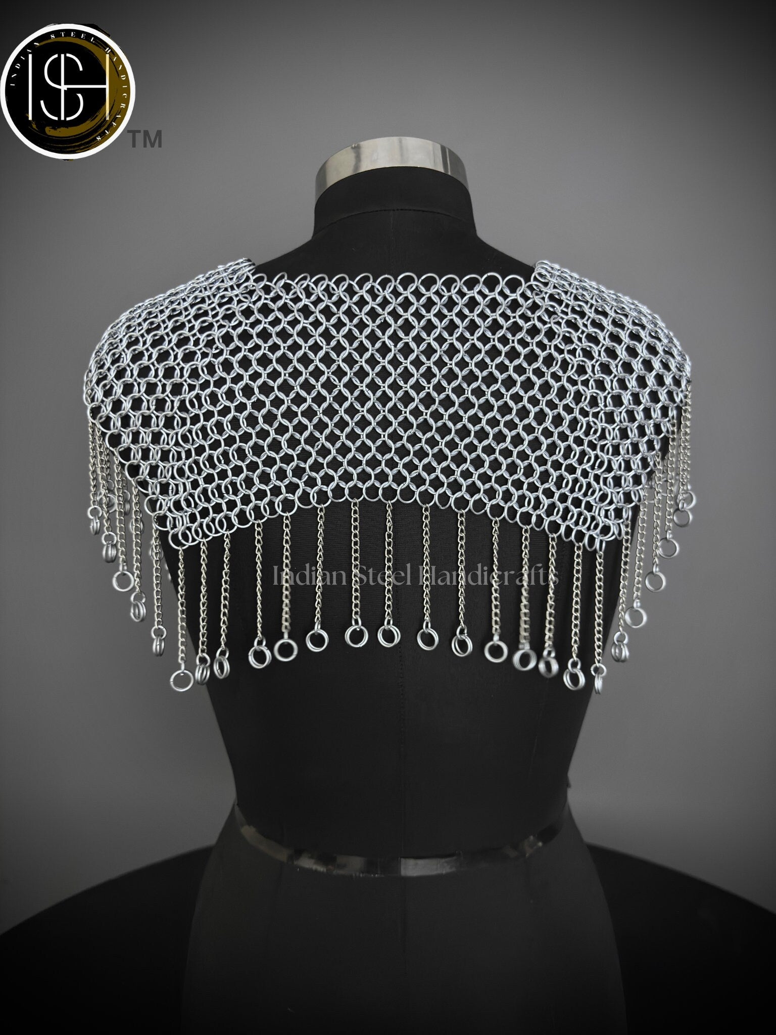 Chainmail Square Shoulder, Chainmail Jump Ring, Chainmail Neck Piece, Cosplay Costume, Chainmail Festival, Renaissance Faire Larp Gift.