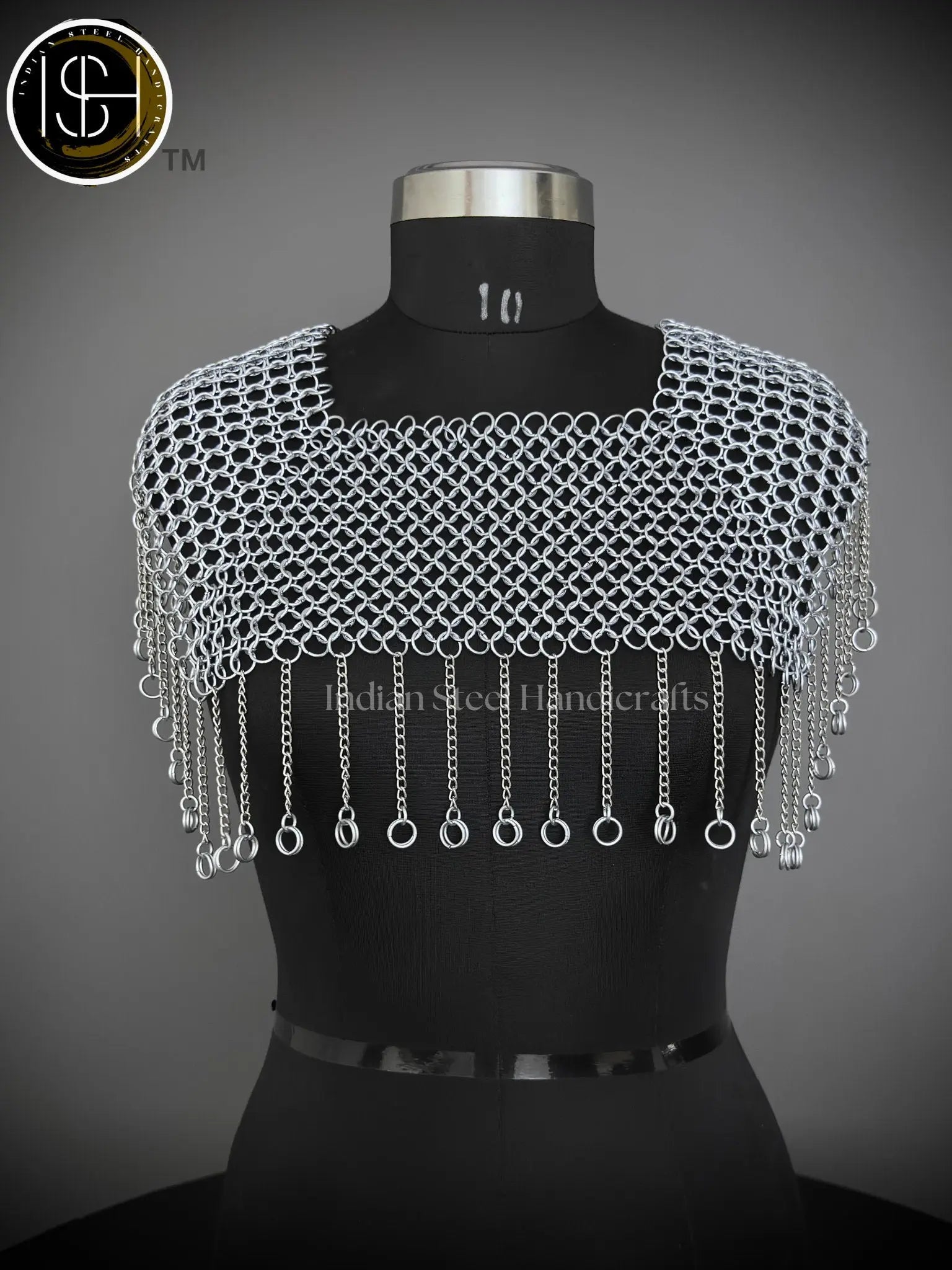 Chainmail Square Shoulder, Chainmail Jump Ring, Chainmail Neck Piece, Cosplay Costume, Chainmail Festival, Renaissance Faire Larp Gift. ISH Collection