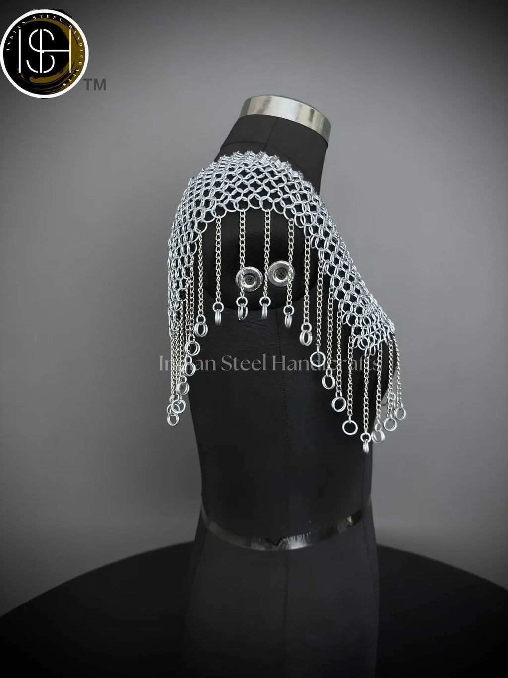 Chainmail Square Shoulder, Chainmail Jump Ring, Chainmail Neck Piece, Cosplay Costume, Chainmail Festival, Renaissance Faire Larp Gift. ISH Collection