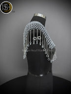 Chainmail Square Shoulder, Chainmail Jump Ring, Chainmail Neck Piece, Cosplay Costume, Chainmail Festival, Renaissance Faire Larp Gift. ISH Collection