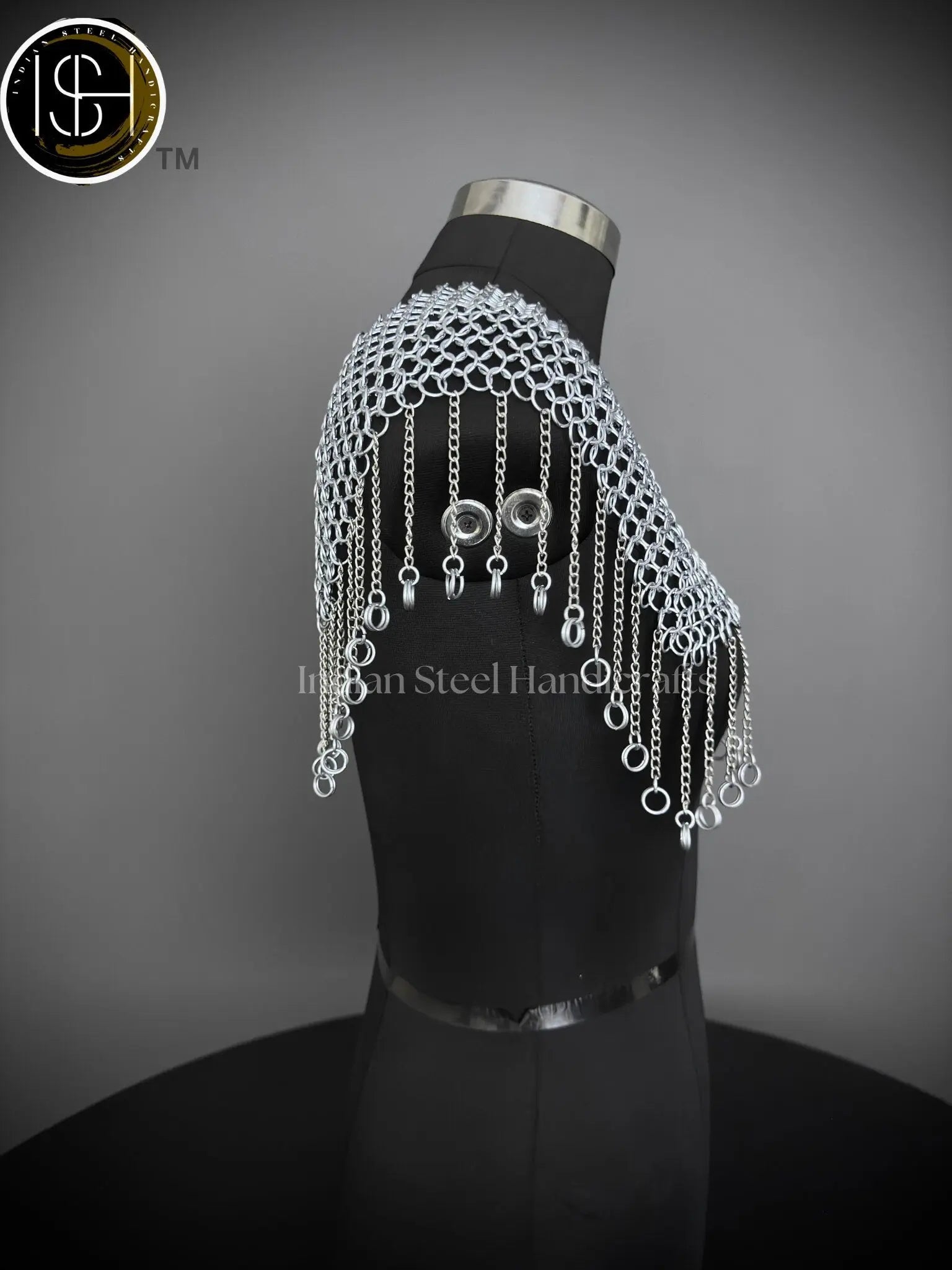 Chainmail Square Shoulder, Chainmail Jump Ring, Chainmail Neck Piece, Cosplay Costume, Chainmail Festival, Renaissance Faire Larp Gift. ISH Collection