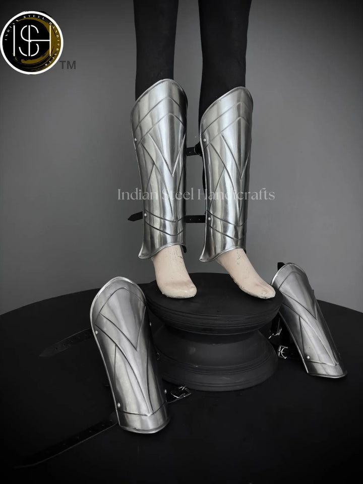 Medieval Knight leg Armor, Bracers Armor, Larp Armor, fantasy Armor Cosplay Armor, Sca Armor, Gift for Men/Women ISH Collection
