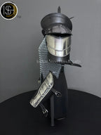 Female Knight Armor: Steel Gorget, Pouldrons & Chainmail - LARP Cosplay