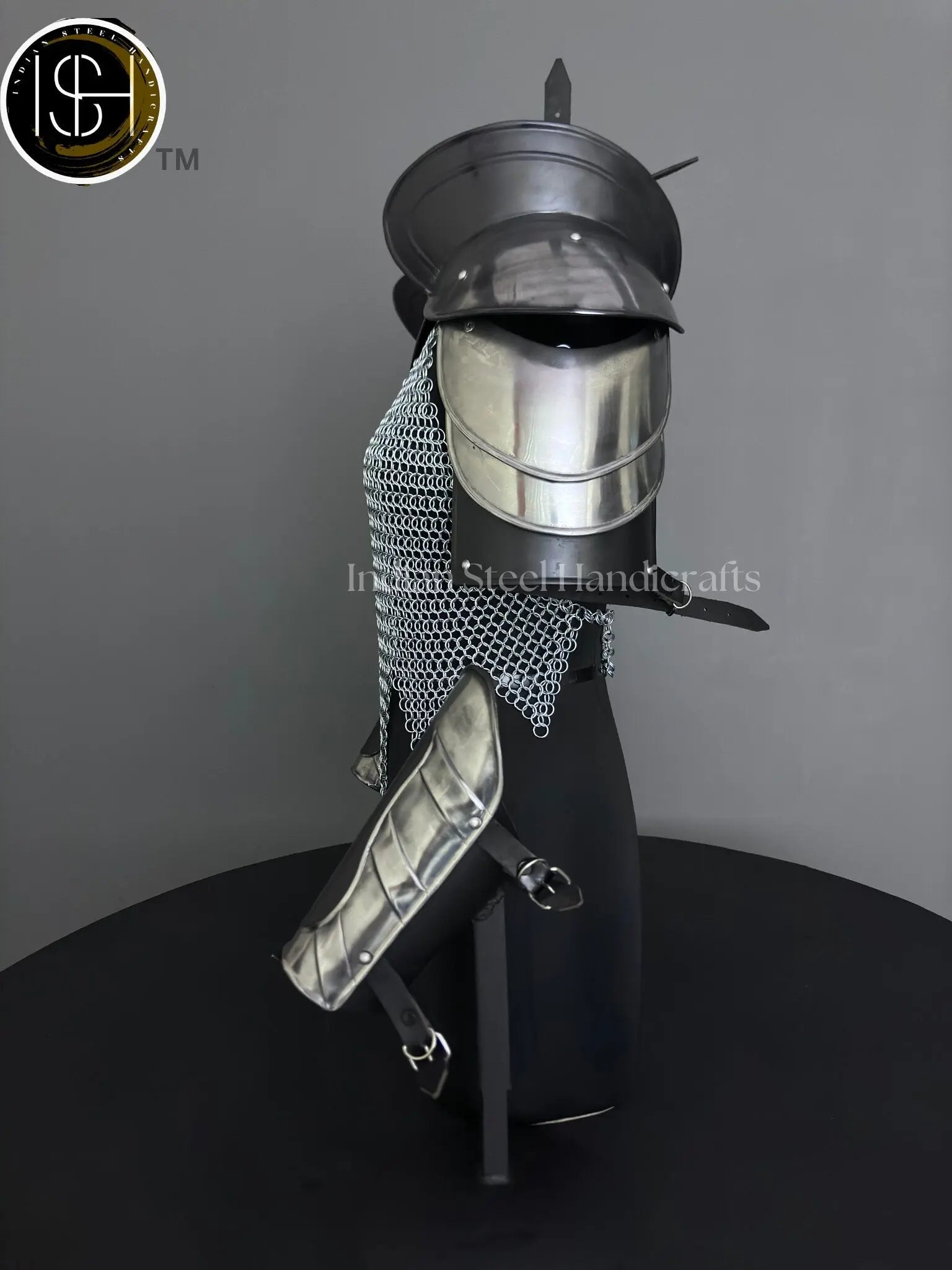 Female Knight Armor: Steel Gorget, Pouldrons & Chainmail - LARP Cosplay