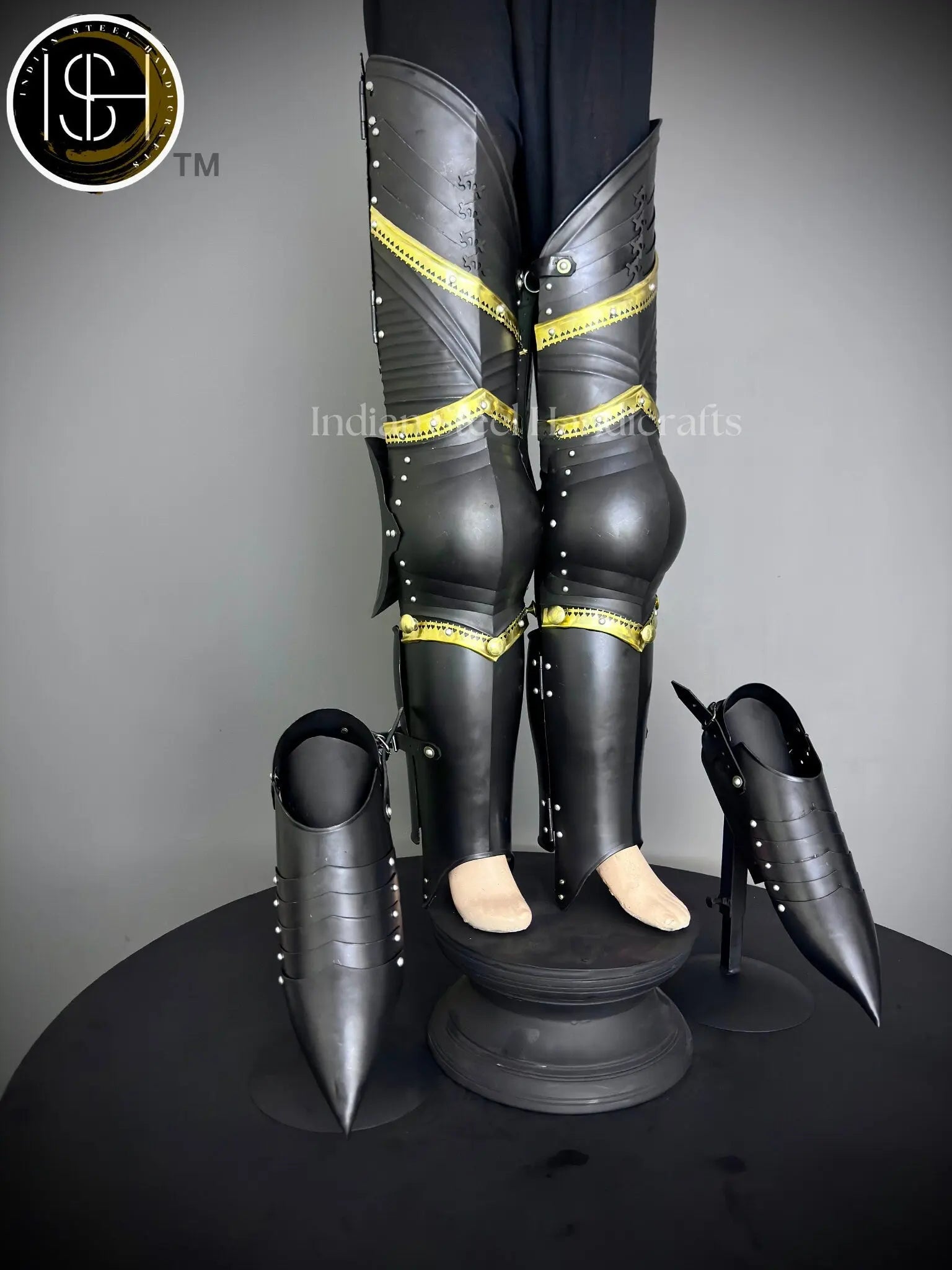 Medieval Knight leg Guard Armor, Sabatone Armor, Larp Armor, Cosplay Armor, Sca Armor, Gift For Men/Women. ISH Collection