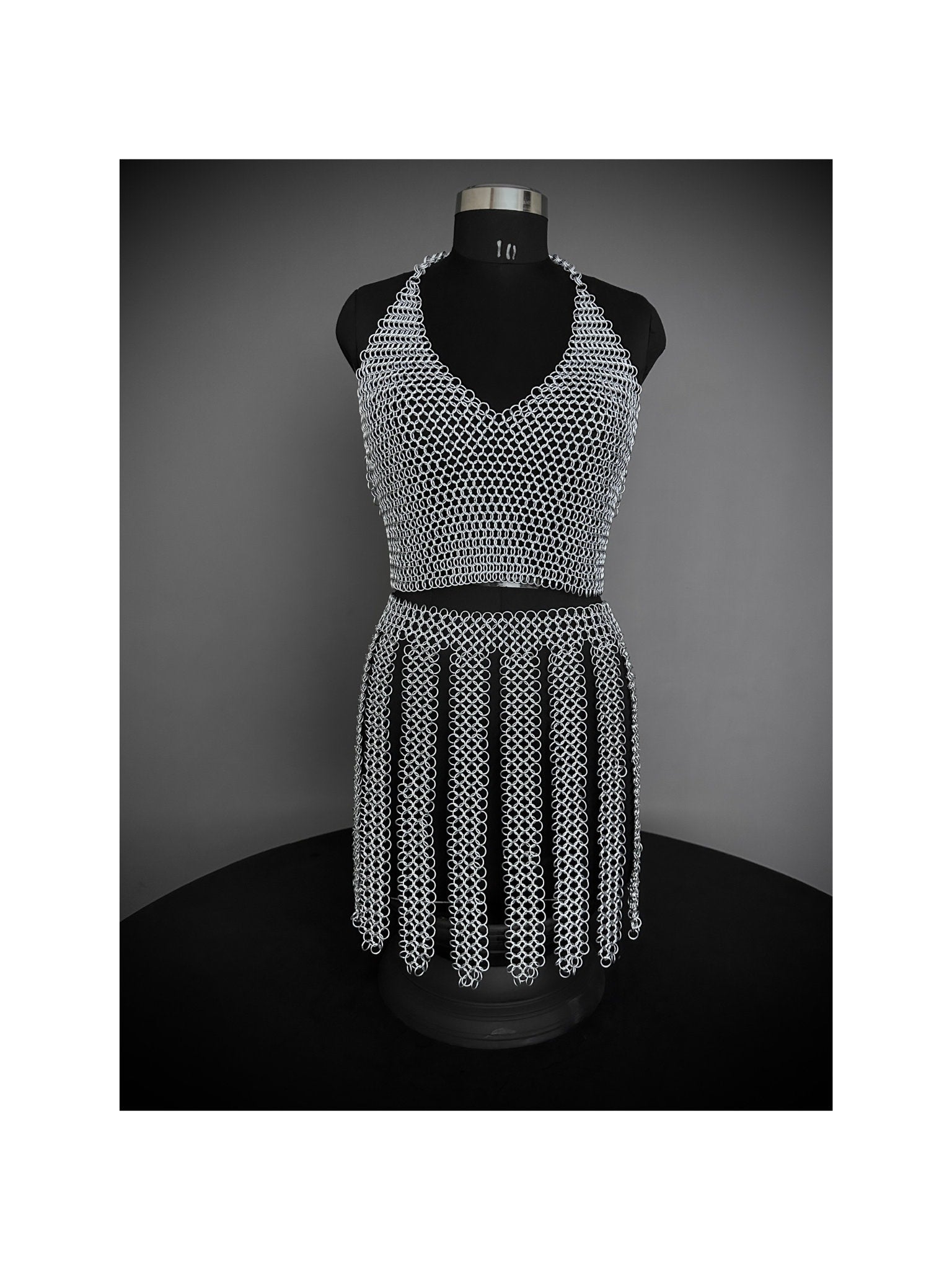 Viking Skirt Top, Ren faire Chainmail Handmade Armor, Cosplay Armor, SCA Armor, Larp Costume, Christmas Gift, Gift for Her