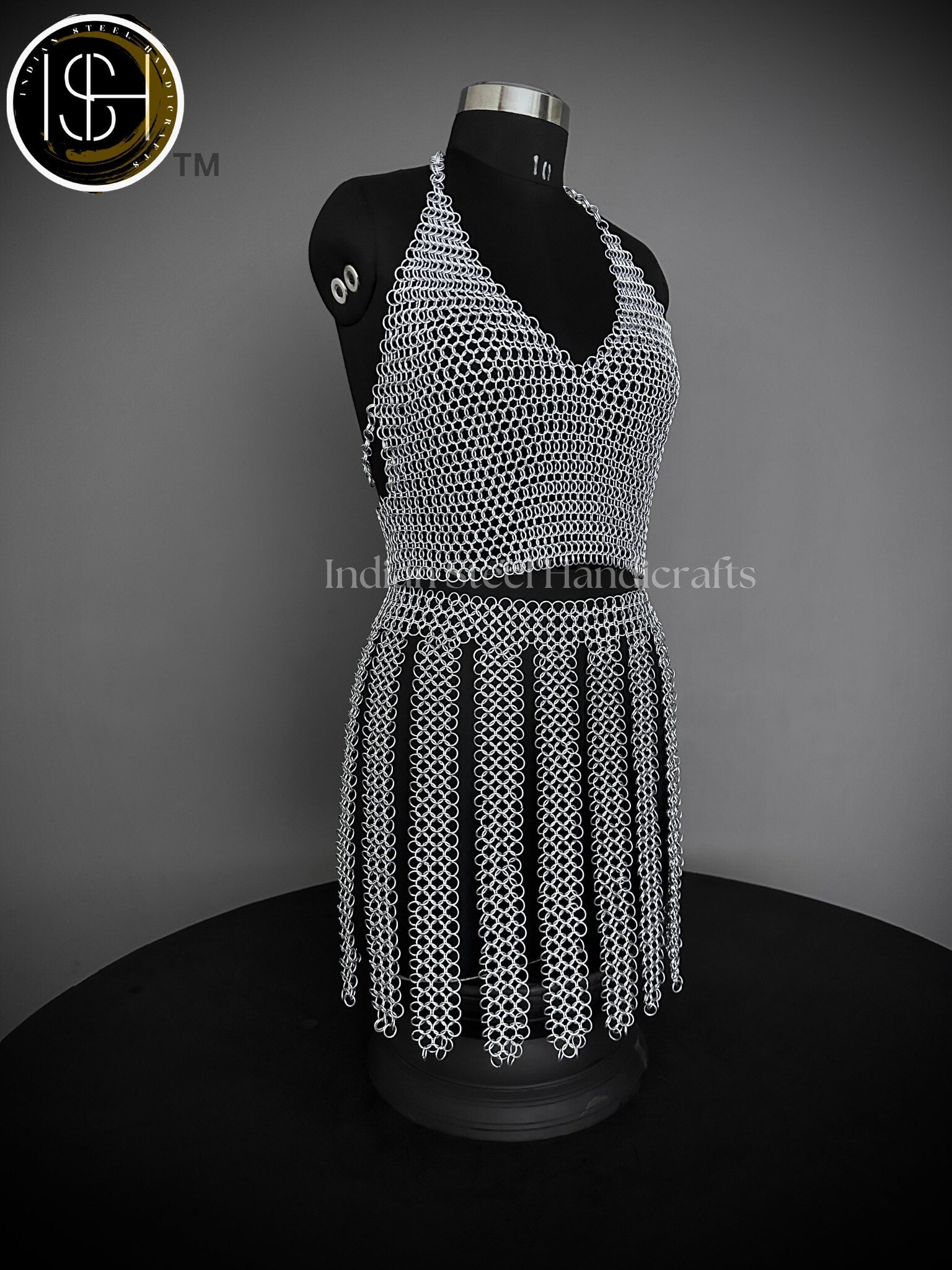 Viking Skirt Top, Ren faire Chainmail Handmade Armor, Cosplay Armor, SCA Armor, Larp Costume, Christmas Gift, Gift for Her