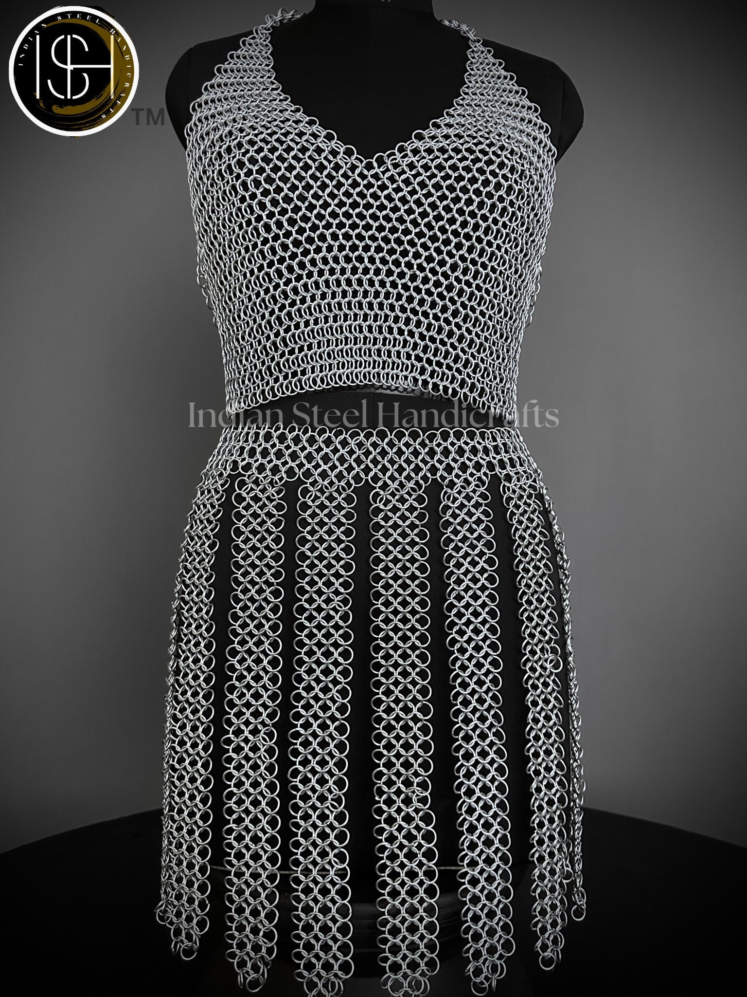 Viking Skirt Top, Ren faire Chainmail Handmade Armor, Cosplay Armor, SCA Armor, Larp Costume, Christmas Gift, Gift for Her
