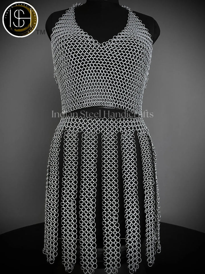Viking Skirt Top, Ren faire Chainmail Handmade Armor, Cosplay Armor, SCA Armor, Larp Costume, Christmas Gift, Gift for Her ISH Collection