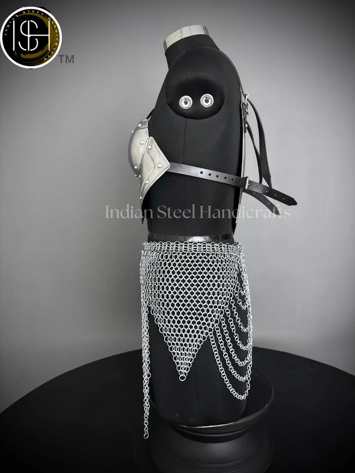 Steel Lady Cuirass Armor: Chainmail Skirt, LARP Cosplay Costume