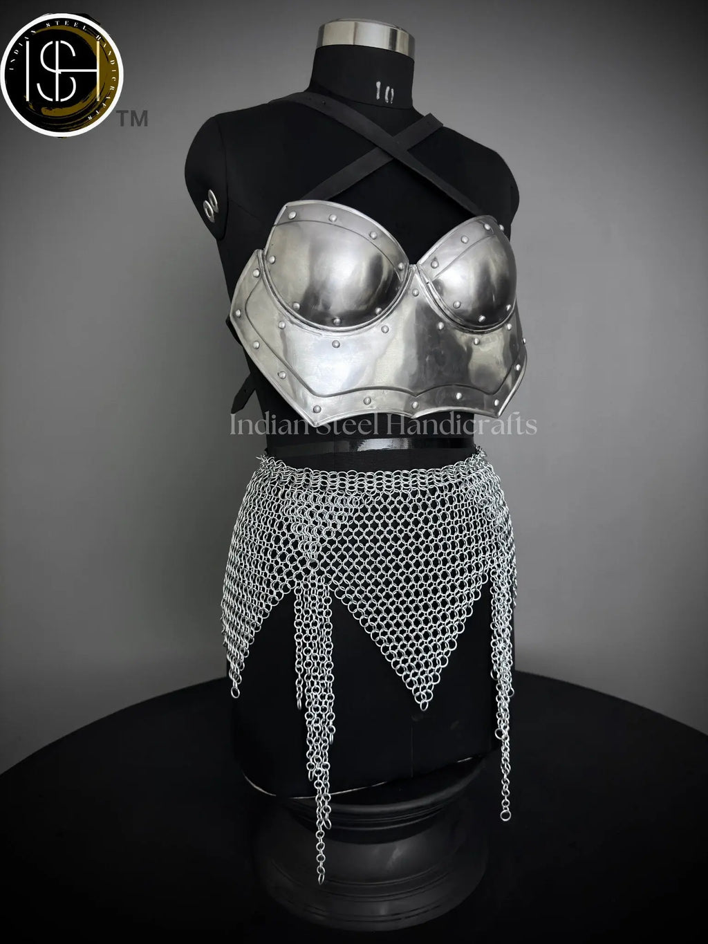Steel Lady Cuirass Armor: Chainmail Skirt, LARP Cosplay Costume