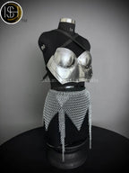 Steel Lady Cuirass Armor: Chainmail Skirt, LARP Cosplay Costume