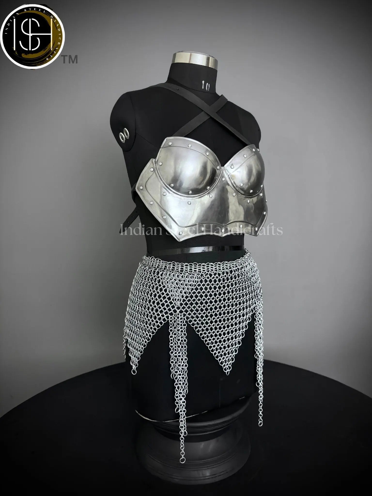 Steel Lady Cuirass Armor: Chainmail Skirt, LARP Cosplay Costume