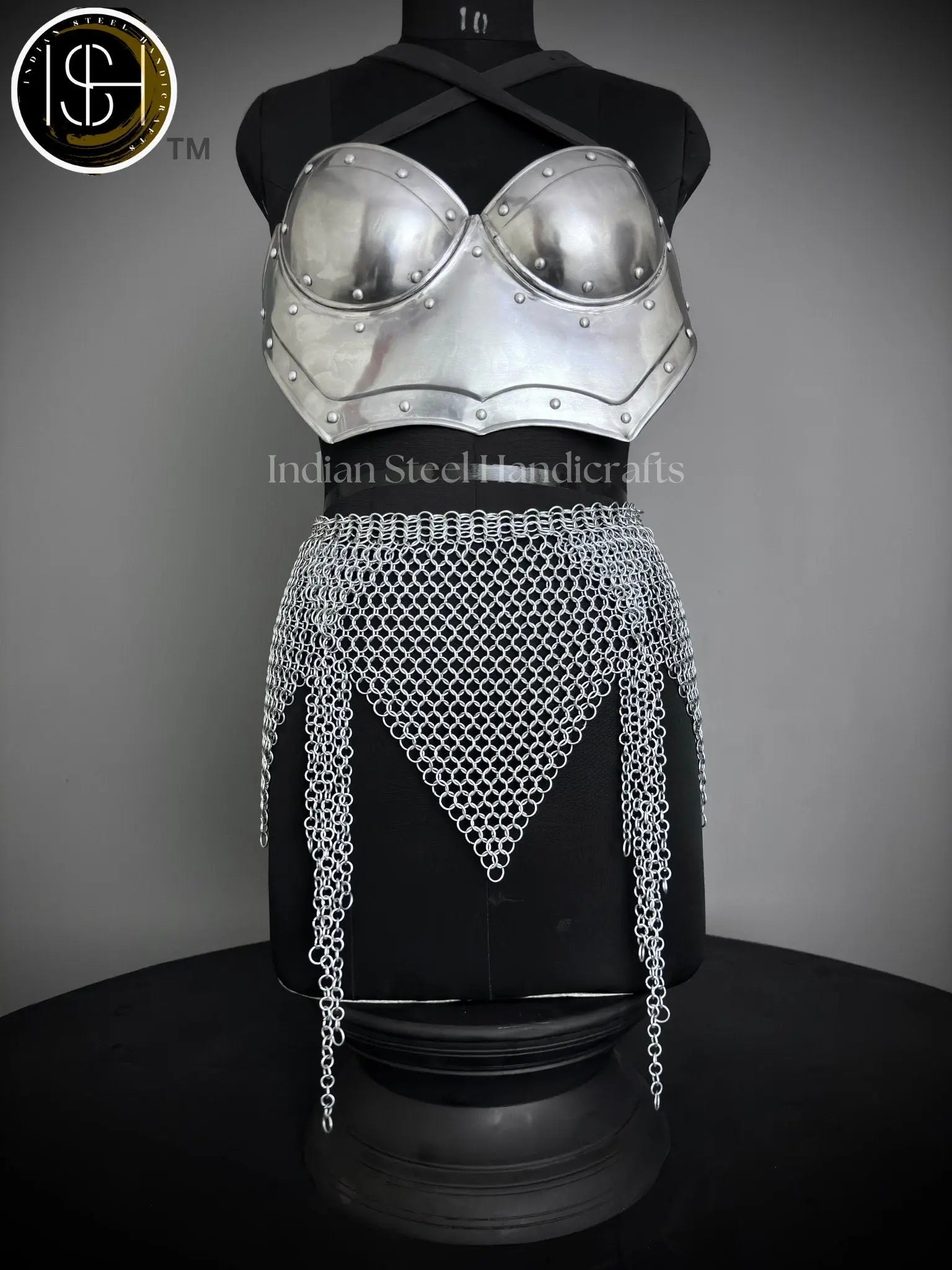 Steel Lady Cuirass Armor: Chainmail Skirt, LARP Cosplay Costume