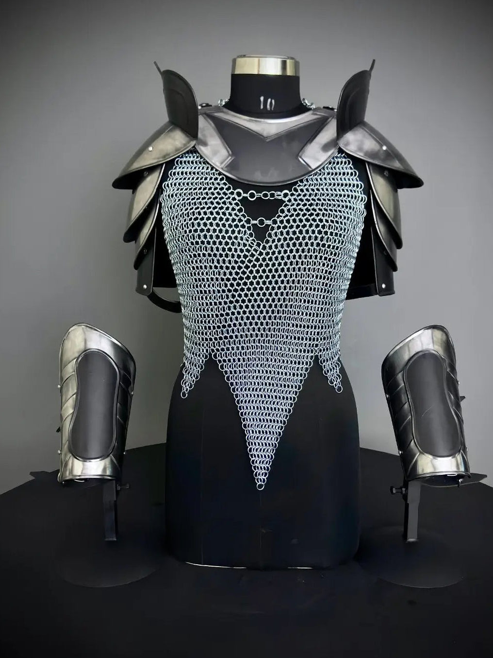 Knight Brave Female Armor, Gorget, Pouldron Armor, Chaianmail Stylish top,Cosplay Armor, SCA Armor, LARP Armor, Gifts for Women. ISH Collection