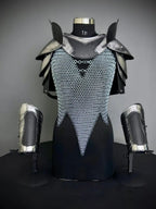 Knight Brave Female Armor, Gorget, Pouldron Armor, Chaianmail Stylish top,Cosplay Armor, SCA Armor, LARP Armor, Gifts for Women. ISH Collection
