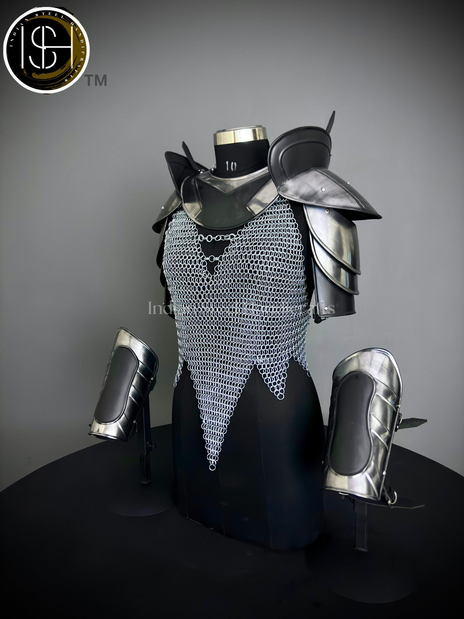 Knight Brave Female Armor, Gorget, Pouldron Armor, Chaianmail Stylish top,Cosplay Armor, SCA Armor, LARP Armor, Gifts for Women.