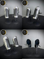 Female Knight Armor: Steel Gorget, Pouldrons & Chainmail - LARP Cosplay