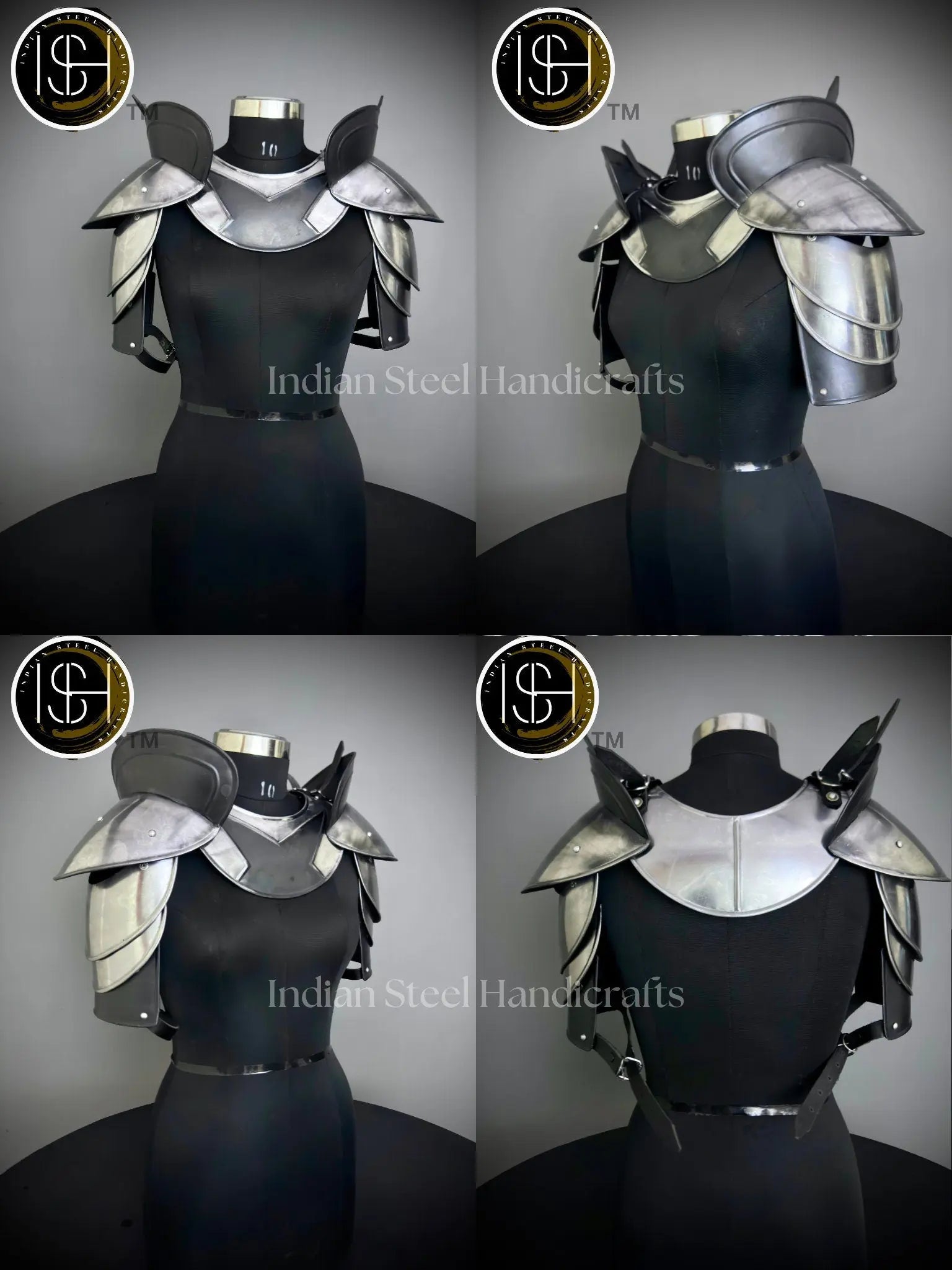 Knight Brave Female Armor, Gorget, Pouldron Armor, Chaianmail Stylish top,Cosplay Armor, SCA Armor, LARP Armor, Gifts for Women. ISH Collection