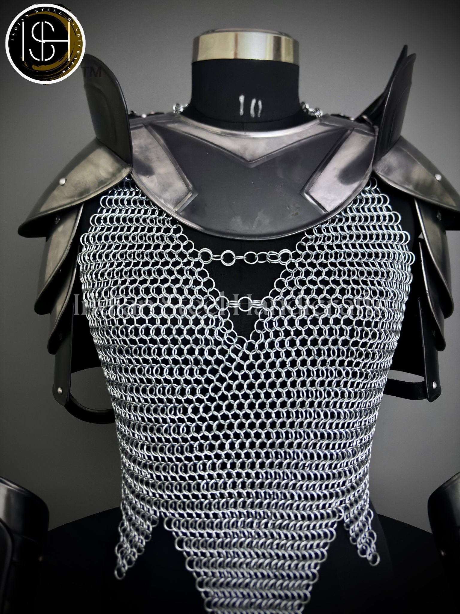 Knight Brave Female Armor, Gorget, Pouldron Armor, Chaianmail Stylish top,Cosplay Armor, SCA Armor, LARP Armor, Gifts for Women.