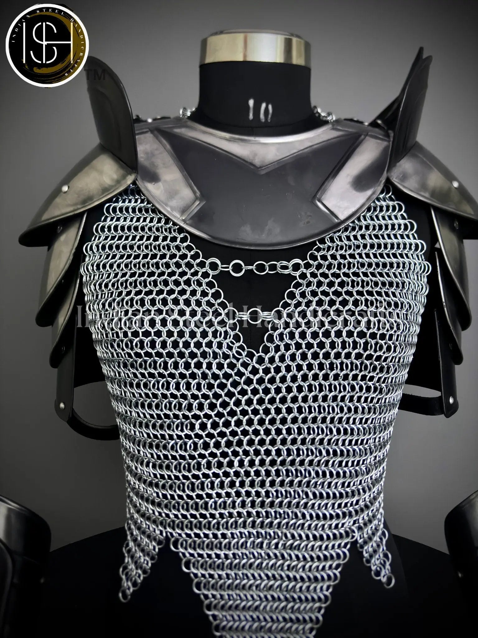 Knight Brave Female Armor, Gorget, Pouldron Armor, Chaianmail Stylish top,Cosplay Armor, SCA Armor, LARP Armor, Gifts for Women. ISH Collection
