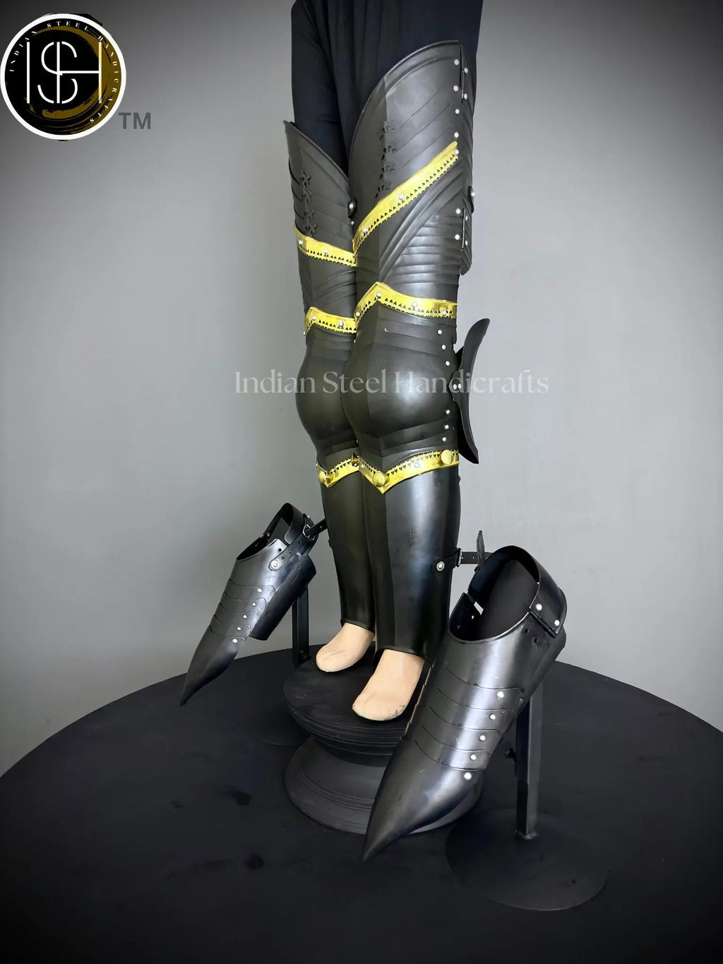 Medieval Knight leg Guard Armor, Sabatone Armor, Larp Armor, Cosplay Armor, Sca Armor, Gift For Men/Women. ISH Collection