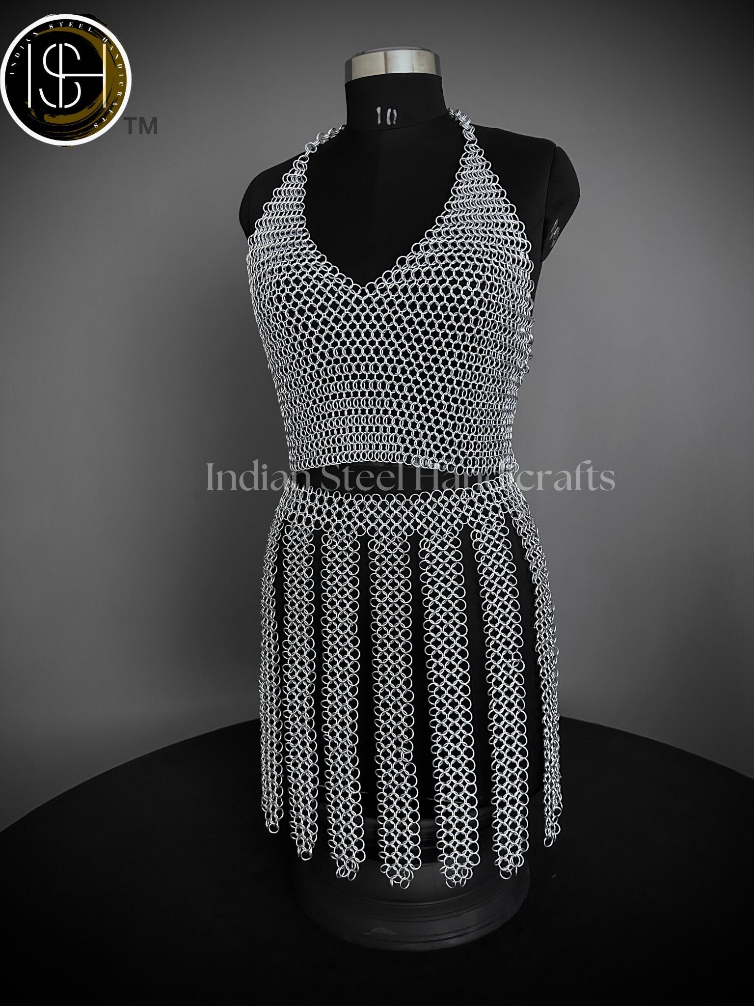 Viking Skirt Top, Ren faire Chainmail Handmade Armor, Cosplay Armor, SCA Armor, Larp Costume, Christmas Gift, Gift for Her
