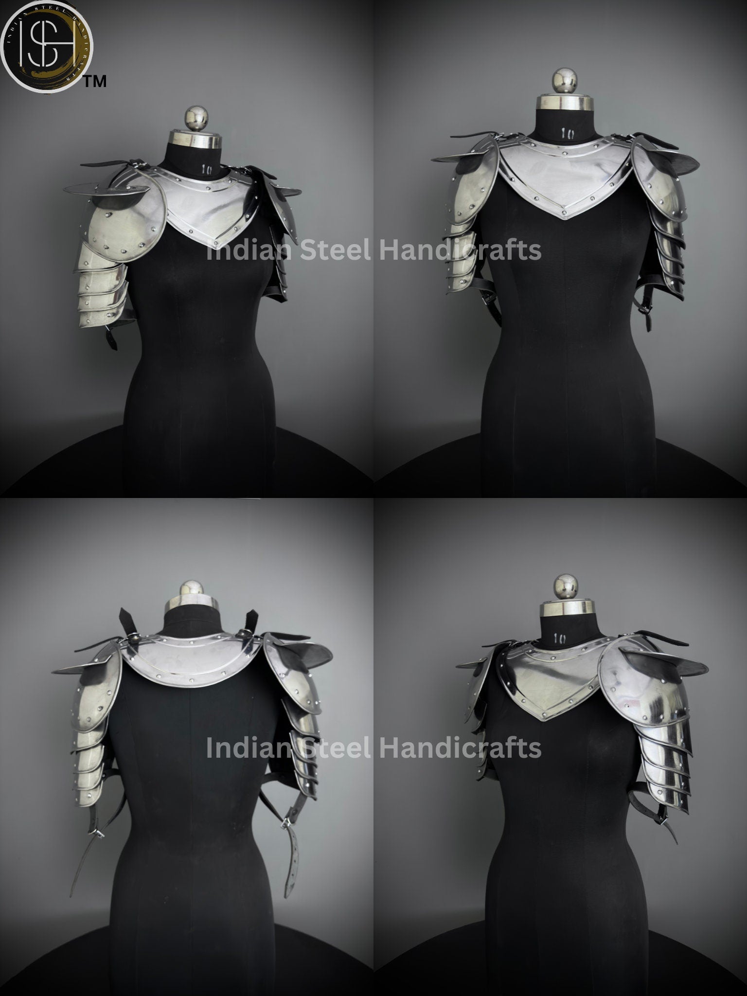Medieval  Brave Lady gorget pauldron bracer Armor,Chainmail Armor, Cosplay Armor, Sca Armor, Larp Armor, Fantasy Armor, Gift for women.