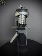 Medieval  Brave Lady gorget pauldron bracer Armor,Chainmail Armor, Cosplay Armor, Sca Armor, Larp Armor, Fantasy Armor, Gift for women. ISH Collection