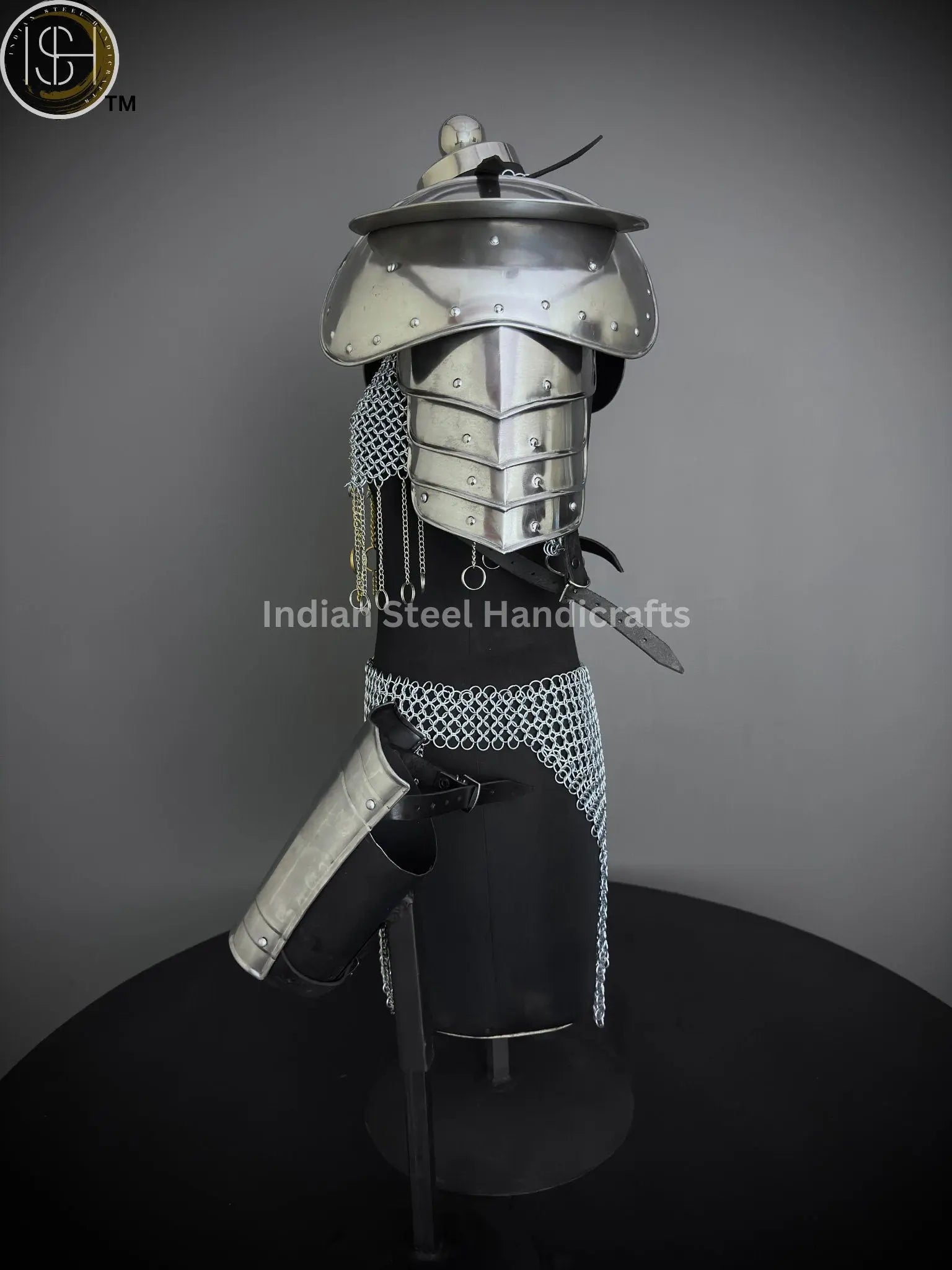 Medieval Steel Armor Set: Gorget, Pauldron, Bracer - Lady Cosplay