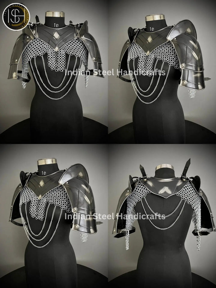 Medieval Cuirass Armor: Steel Chainmail, Lady Cosplay LARP Costume