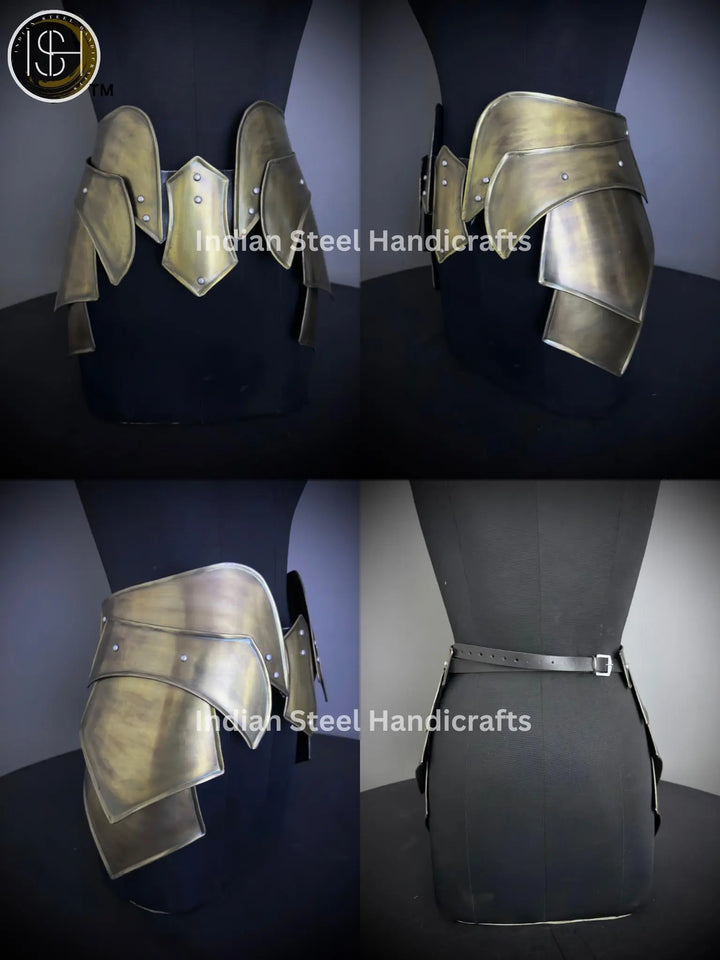 Steel Lady Armor Belt: Medieval Knight Costume, LARP Cosplay