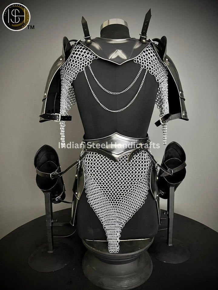 Medieval Cuirass Armor: Steel Chainmail, Lady Cosplay LARP Costume
