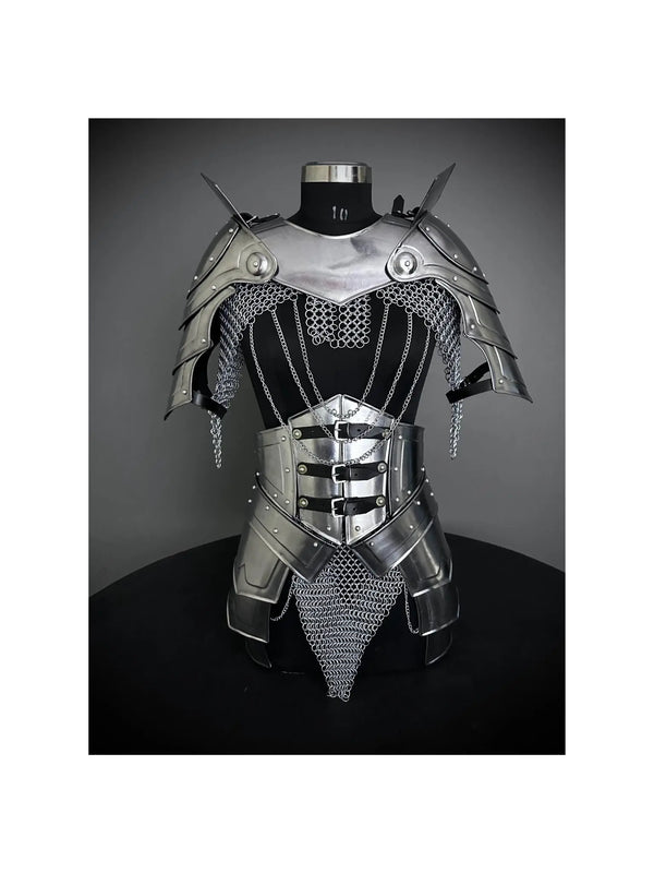 Medieval Steel Cuirass Armor: Gorget, Pauldron, Chainmail - LARP Cosplay