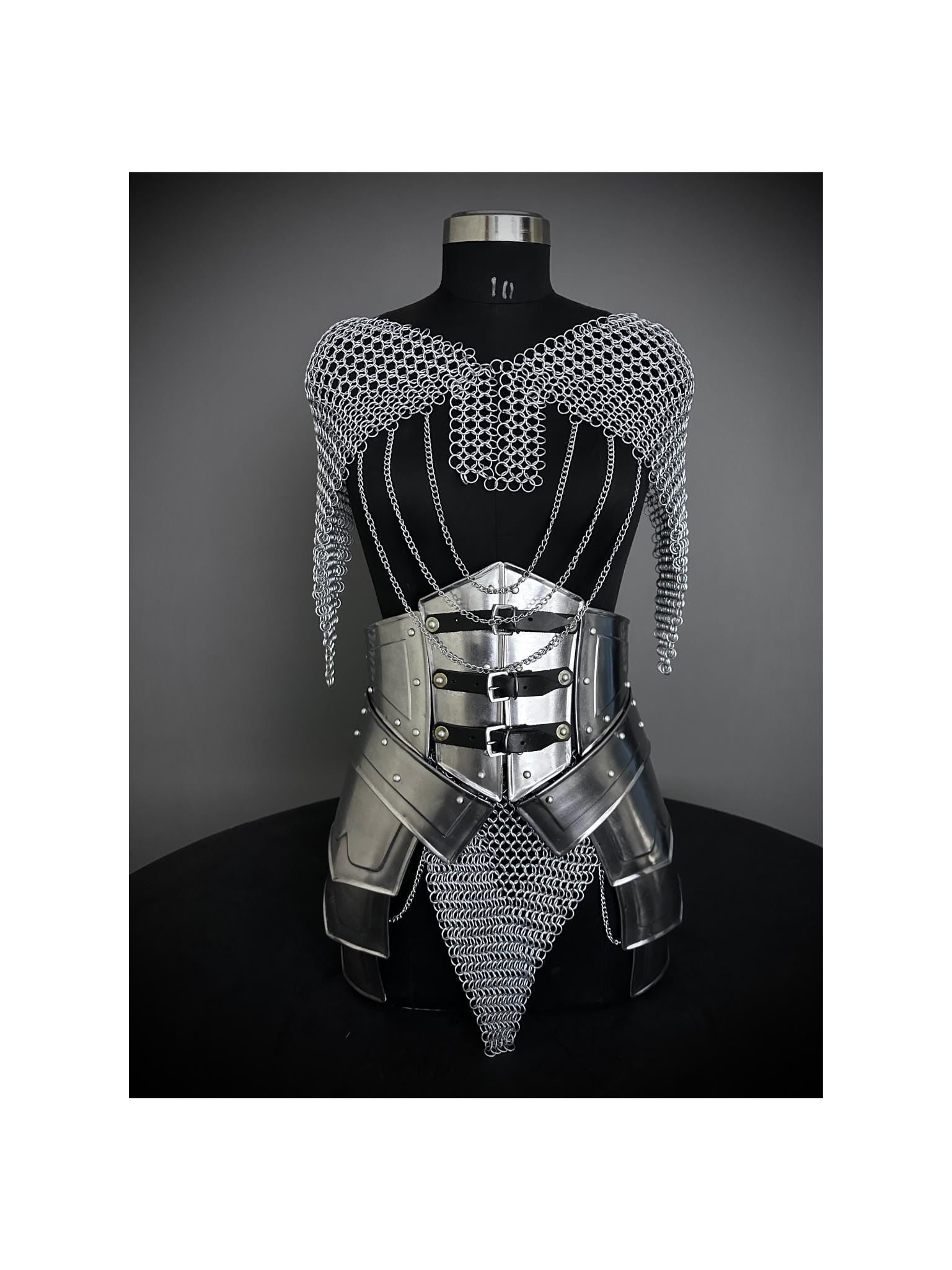 Medieval Ancient Corset Armor, Brave Lady Armor,Chainmail Top & Skirt, Cosplay Armor, Sca Armor, Larp Armor, Fantasy Armor, Gift for women.