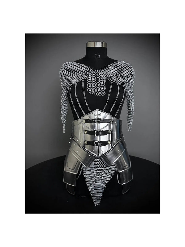 medieval armor,
medieval dress,
knight armor,
cosplay armor,
larp costume,
armour,
renfaire,
medieval costume,
armor,
cosplay costume,
gift for her,
birthday gift,
chainmail
 female harness,
 medieval belt,