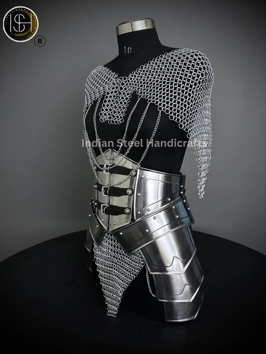 Steel Corset Armor: Medieval Chainmail Top & Skirt - SCA LARP Cosplay
