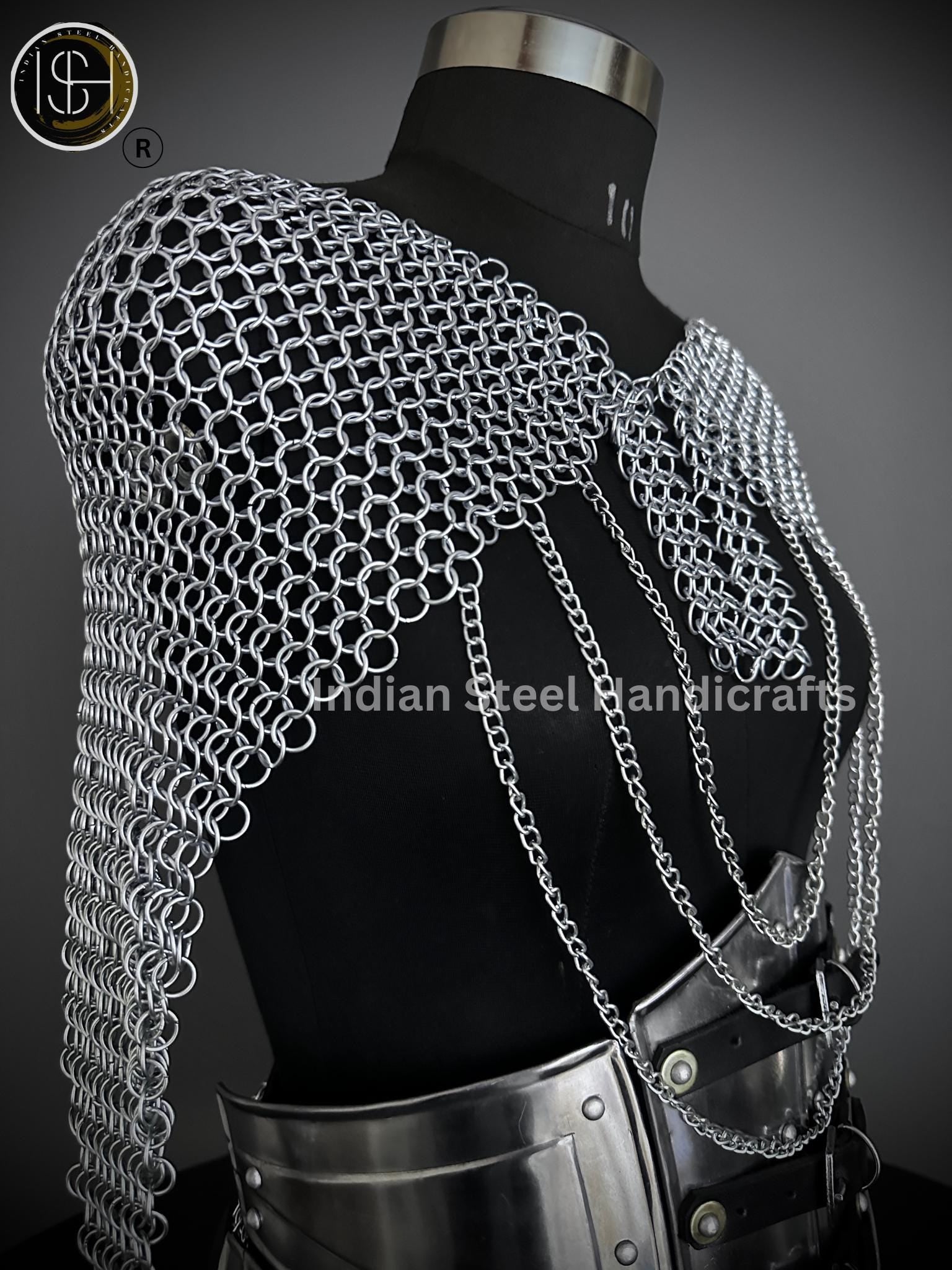 Medieval Ancient Corset Armor, Brave Lady Armor,Chainmail Top & Skirt, Cosplay Armor, Sca Armor, Larp Armor, Fantasy Armor, Gift for women.